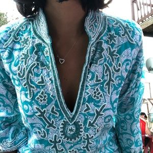 Barbara Gerwit 3/4 embellished sleeve cover up